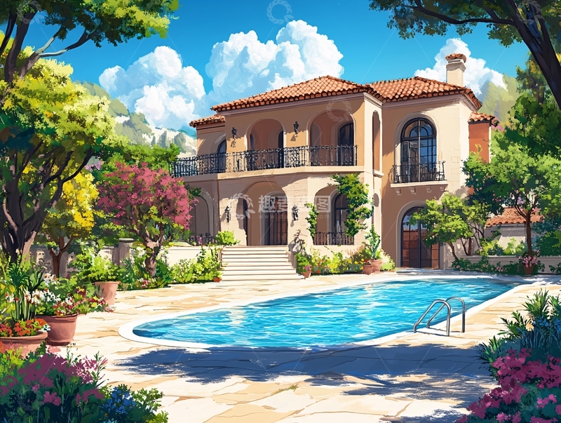 高清大图下载【趣麦麦图】别墅大宅画面2