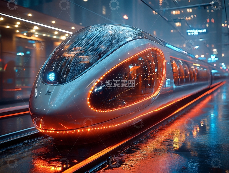 高清大图下载【趣麦麦图】炫酷高铁素材1