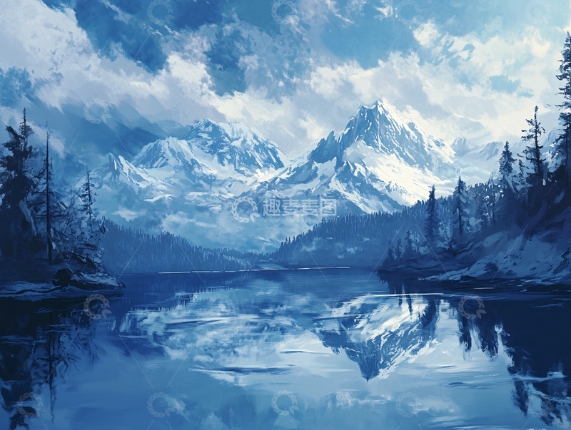 高清大图下载【趣麦麦图】雪山原画71