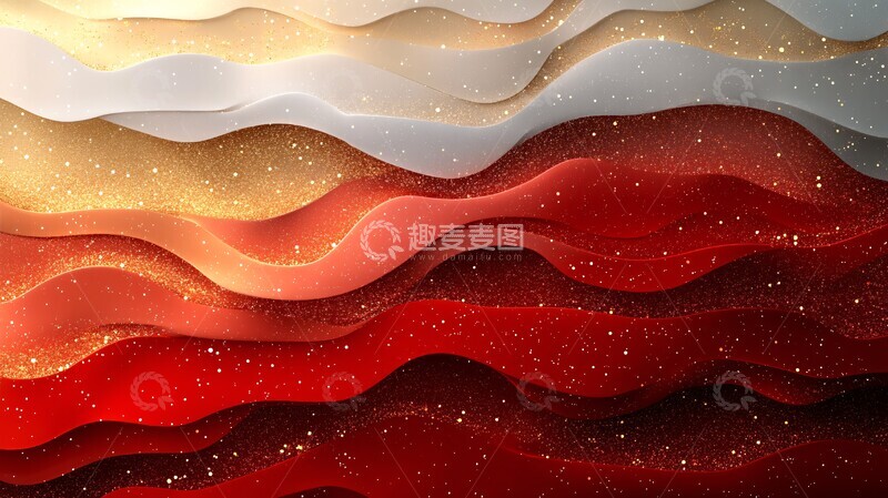 高清大图下载【趣麦麦图】红金流体渐变背景1