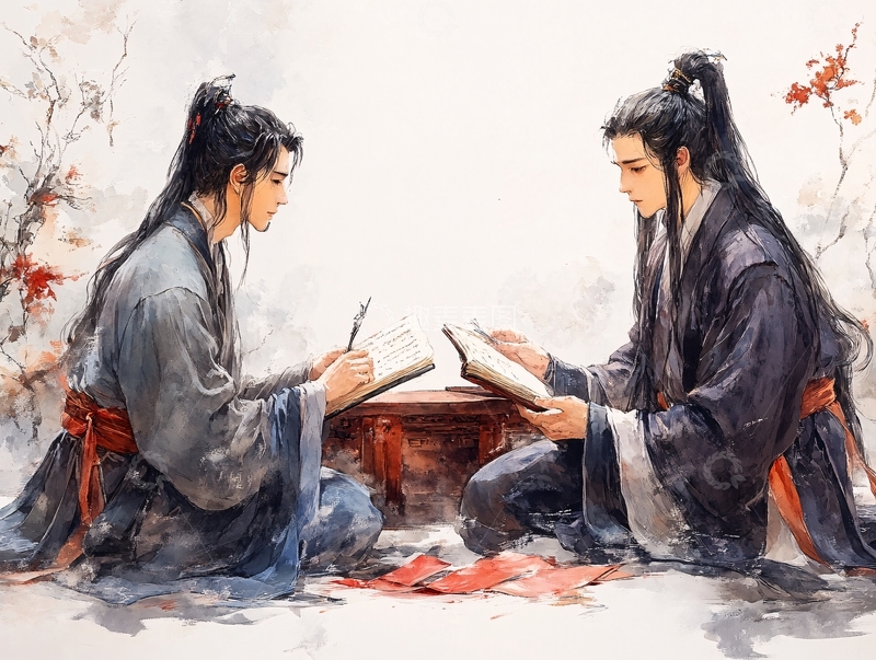 高清大图下载【趣麦麦图】古装读书人