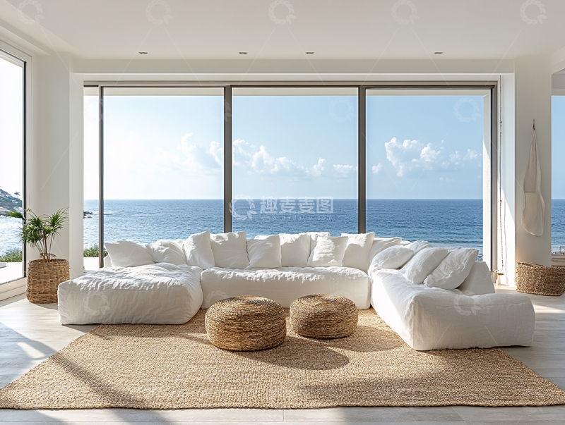高清大图下载【趣麦麦图】大气客厅落地门窗场景38