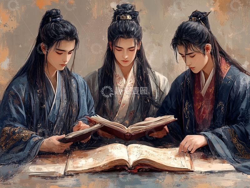 高清大图下载【趣麦麦图】古装读书人1