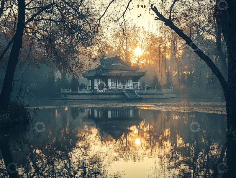 高清大图下载【趣麦麦图】曲院风荷日出5