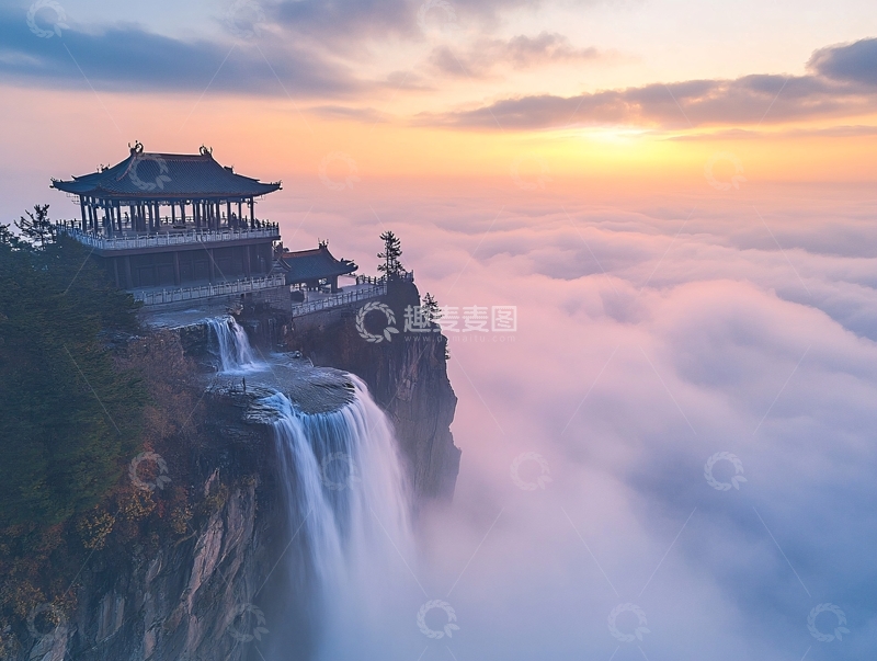 高清大图下载【趣麦麦图】云海佛光