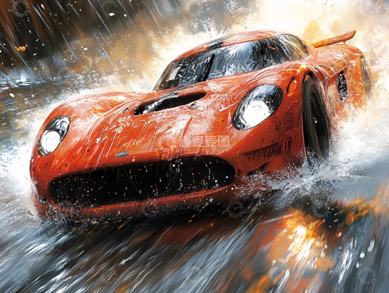 高清大图下载【趣麦麦图】动感雨中飞驰