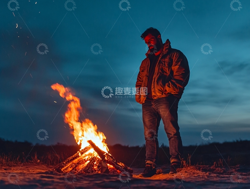 高清大图下载【趣麦麦图】冬天晚上