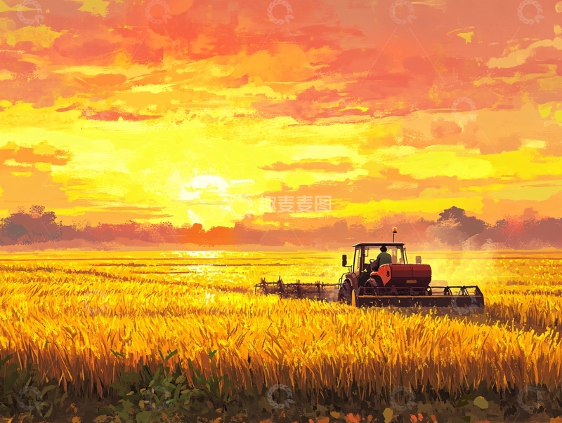 高清大图下载【趣麦麦图】田间插画