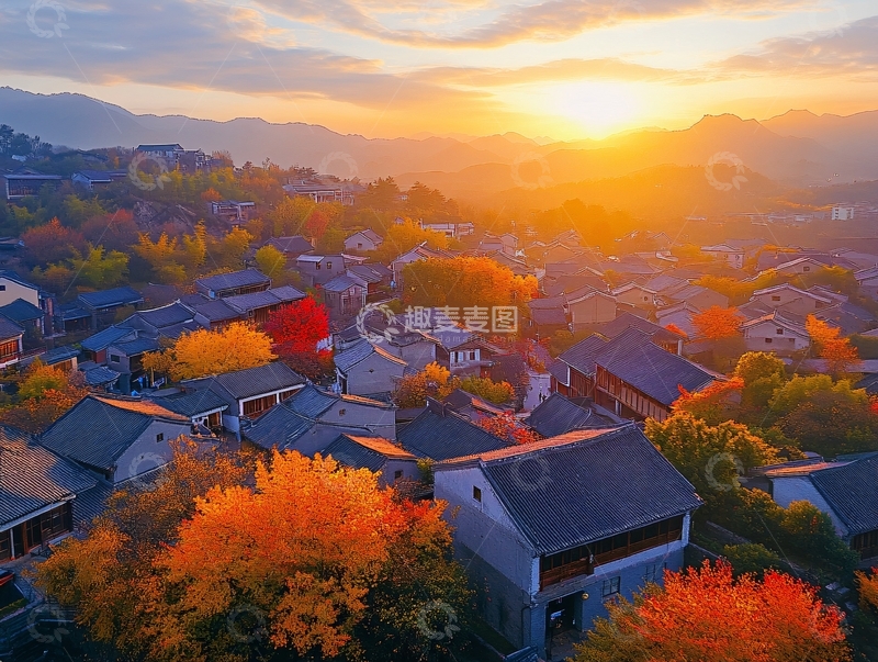 高清大图下载【趣麦麦图】古城金秋