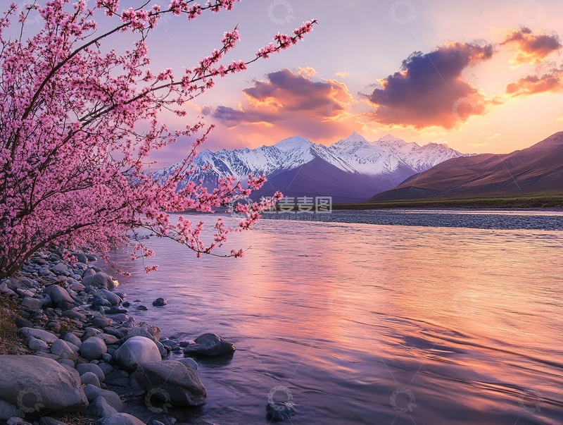 高清大图下载【趣麦麦图】新疆桃花1