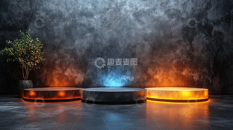 高清大图下载【趣麦麦图】产品展示架灯光效果1