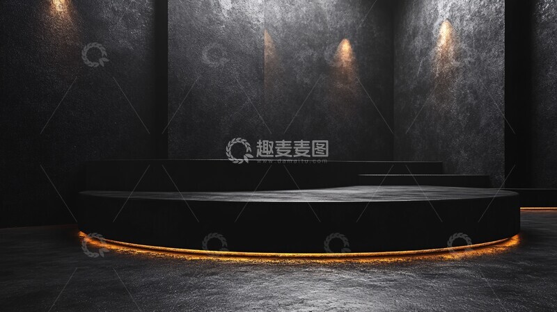 高清大图下载【趣麦麦图】黑色舞台展示台2