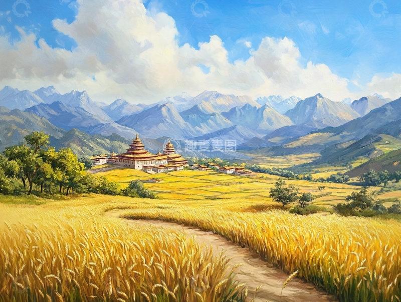 高清大图下载【趣麦麦图】不丹插画