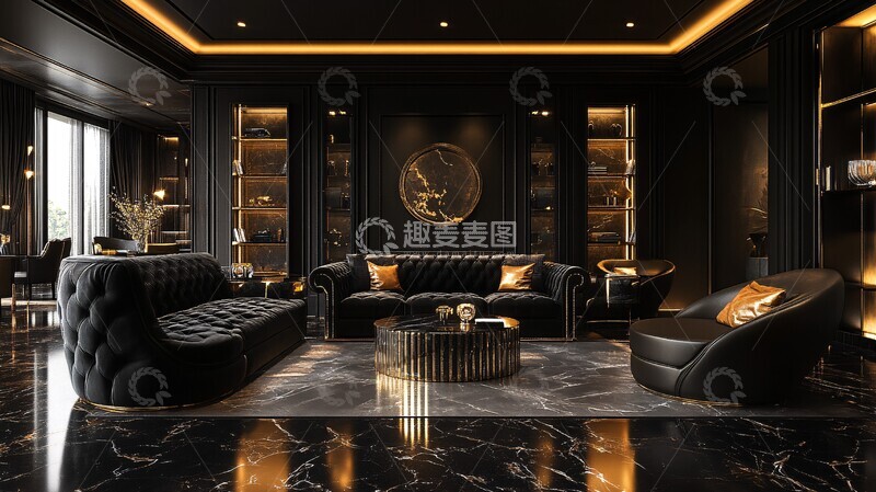 高清大图下载【趣麦麦图】黑绒金饰黑绒金饰家具3