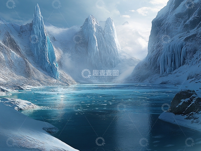 高清大图下载【趣麦麦图】3d冰河