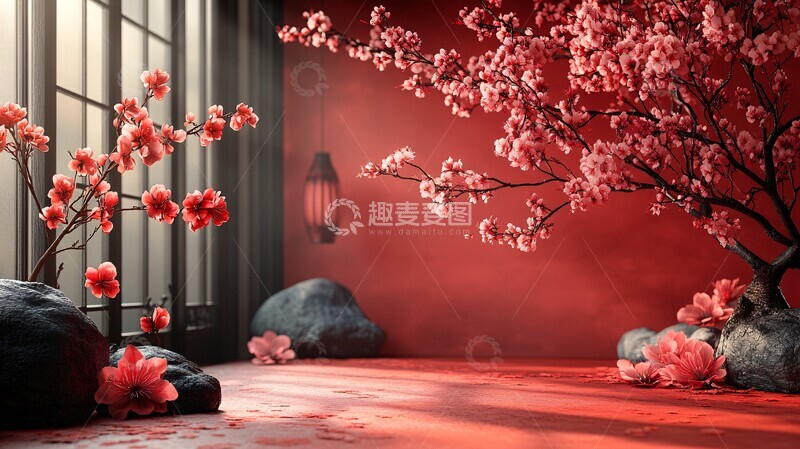 高清大图下载【趣麦麦图】红色简约背景设计