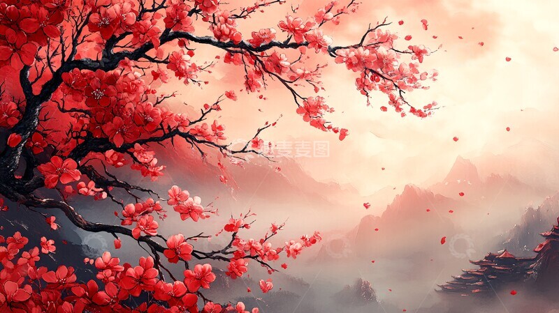 高清大图下载【趣麦麦图】红色简约背景设计2