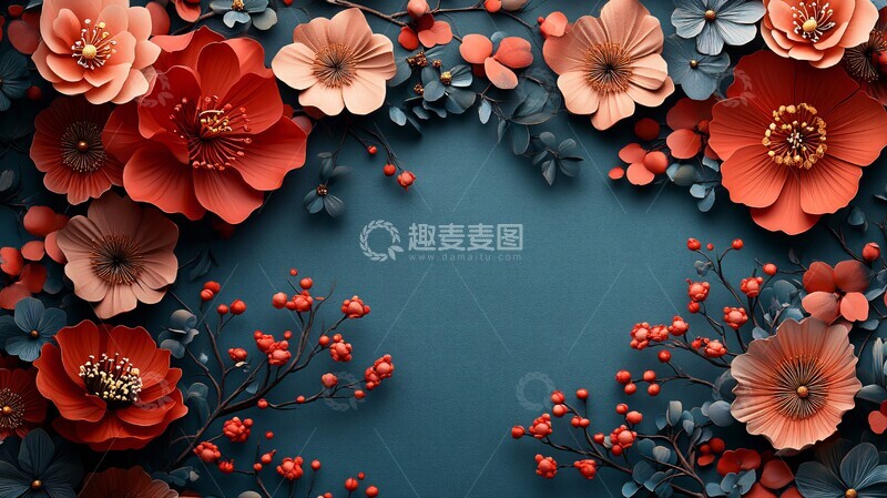 高清大图下载【趣麦麦图】红色简约背景设计3