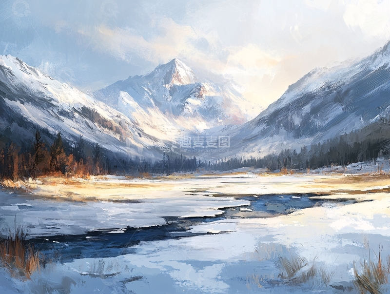高清大图下载【趣麦麦图】雪山原画72
