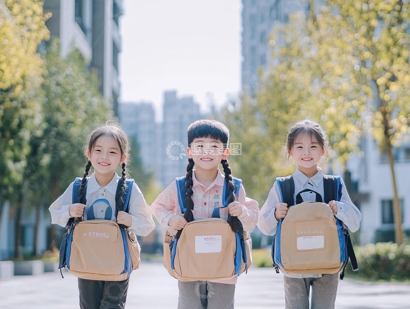 高清大图下载【趣麦麦图】背书包的快乐小学生2