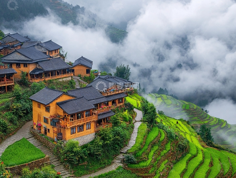 广西龙胜梯田村寨