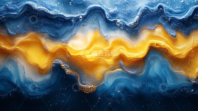 高清大图下载【趣麦麦图】蓝色流体背景2