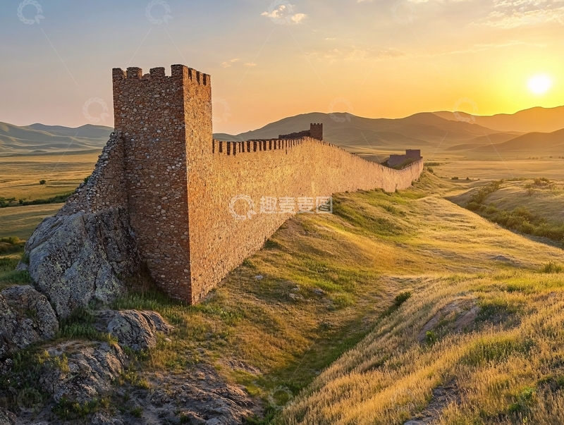 高清大图下载【趣麦麦图】草原上的古代城墙