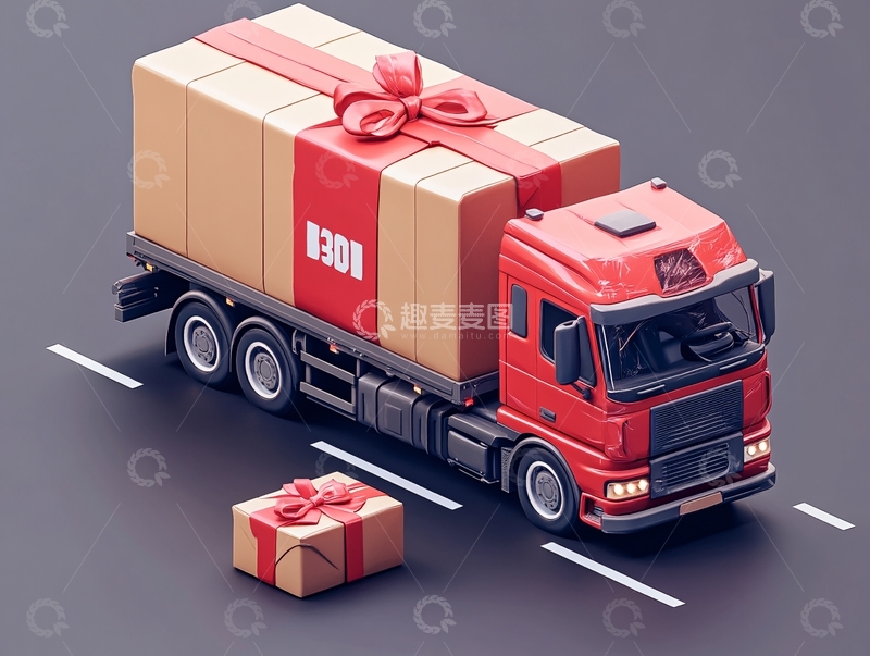 高清大图下载【趣麦麦图】新年快递素材1