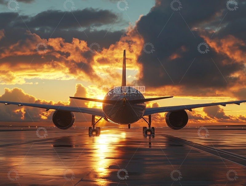 高清大图下载【趣麦麦图】夕阳下的飞行6