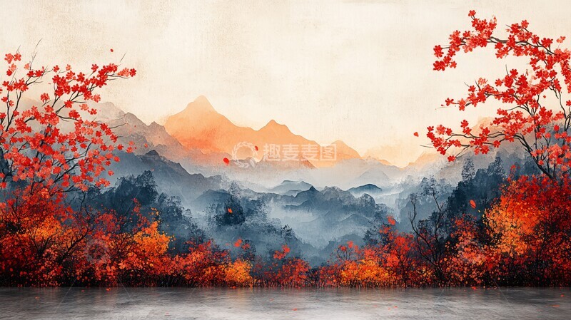 高清大图下载【趣麦麦图】水墨简约背景图