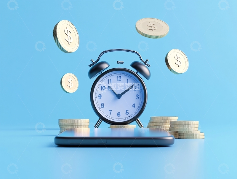 高清大图下载【趣麦麦图】闹钟插画