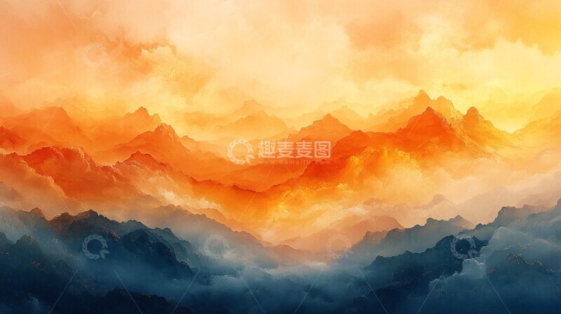 高清大图下载【趣麦麦图】-金色柔和笔触3