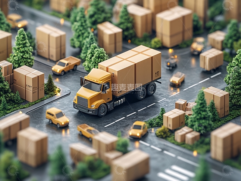 高清大图下载【趣麦麦图】马路模型特写5