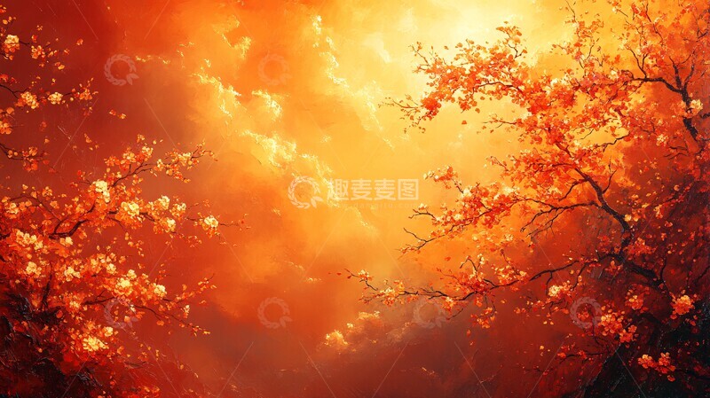 高清大图下载【趣麦麦图】金色柔和笔触1