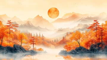 中秋节黄色插画1