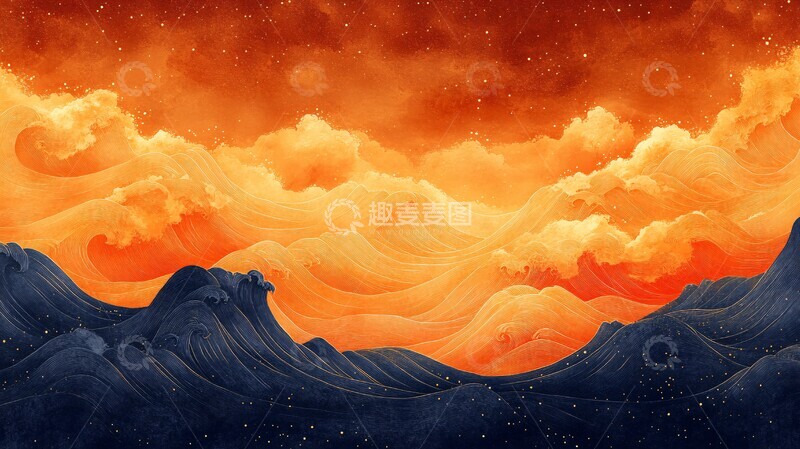 高清大图下载【趣麦麦图】波纹图案背景1