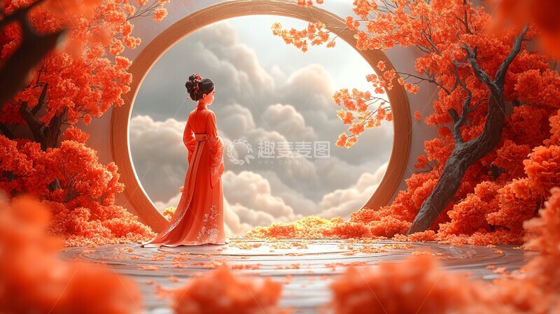 高清大图下载【趣麦麦图】金环云纹银杏图1