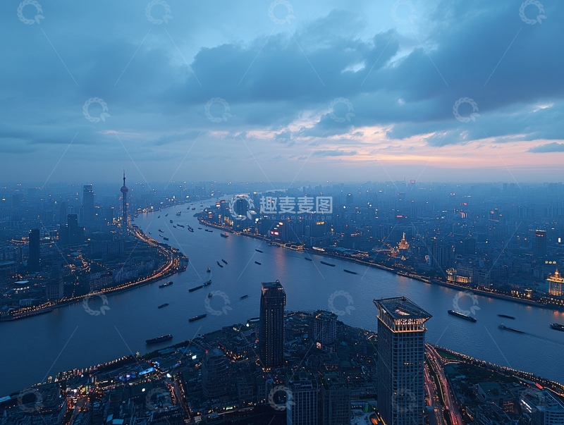 高清大图下载【趣麦麦图】外滩长卷1