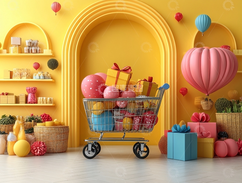 高清大图下载【趣麦麦图】双十二购物超市6