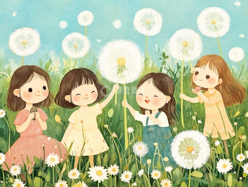 高清大图下载【趣麦麦图】美好童年插画1