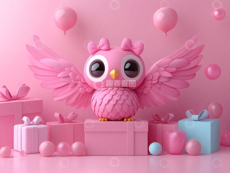 高清大图下载【趣麦麦图】粉色渲染4