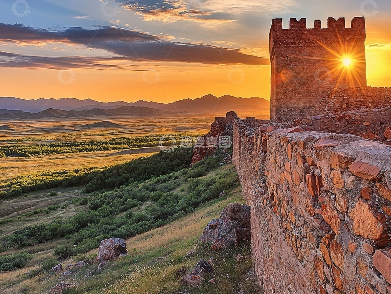 高清大图下载【趣麦麦图】草原上的古代城墙2