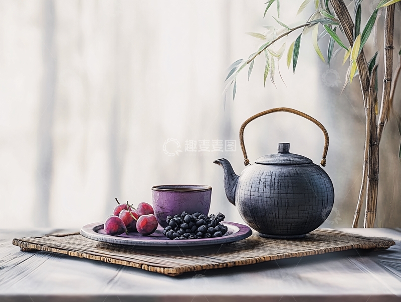 高清大图下载【趣麦麦图】阳光下的茶具8