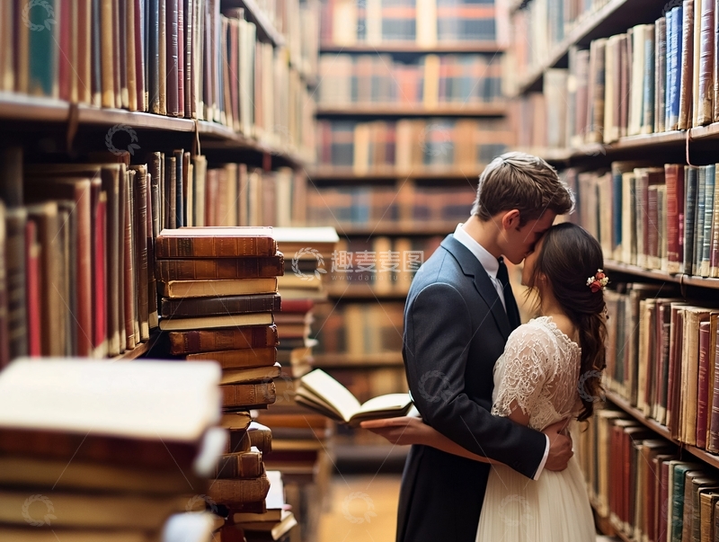高清大图下载【趣麦麦图】-图书馆主题婚礼