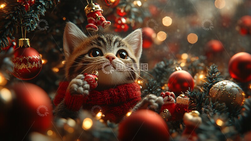 高清大图下载【趣麦麦图】圣诞动物挂饰2