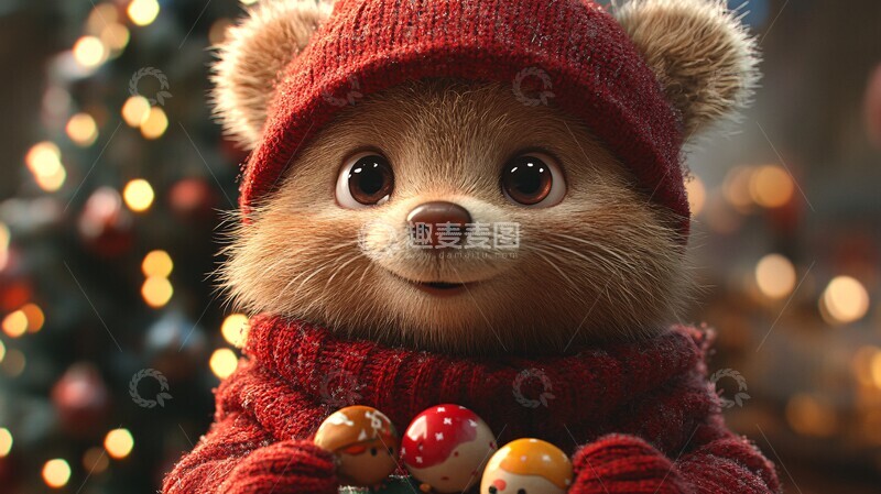 高清大图下载【趣麦麦图】圣诞动物挂饰