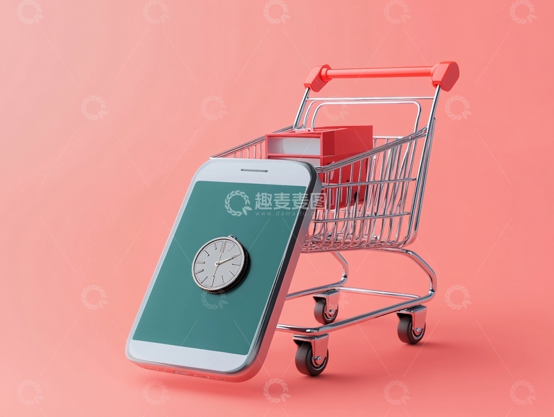 高清大图下载【趣麦麦图】购物车模型9