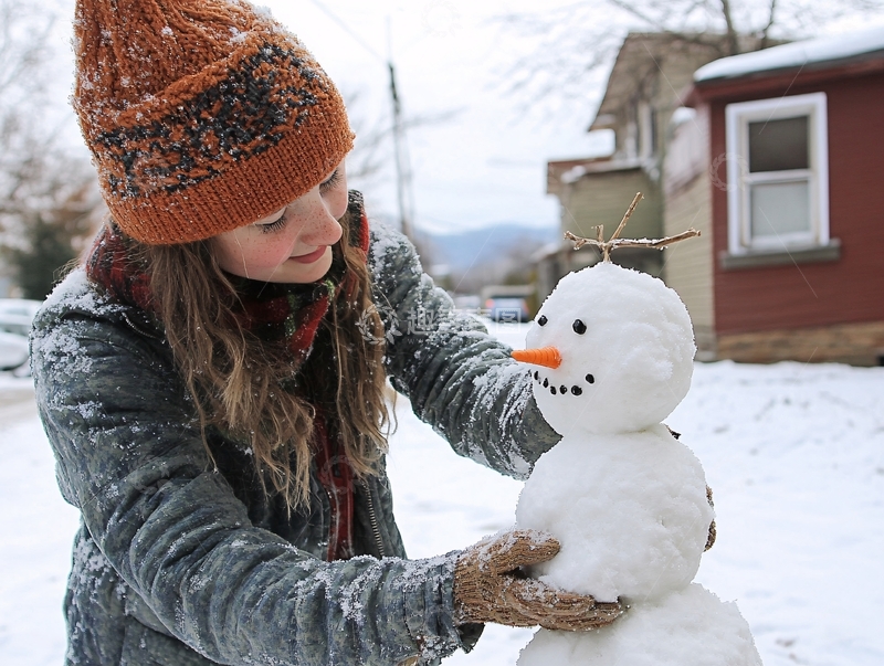 高清大图下载【趣麦麦图】户外雪景雪人