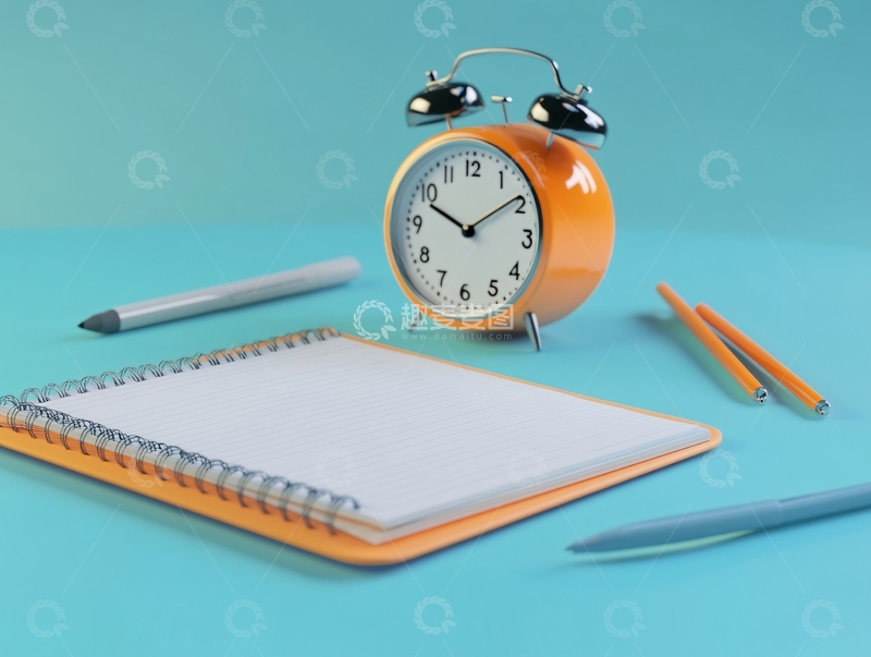 高清大图下载【趣麦麦图】学习闹钟时钟静物1