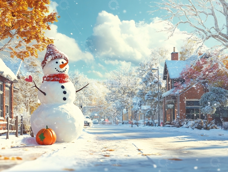 高清大图下载【趣麦麦图】校园里的雪人2